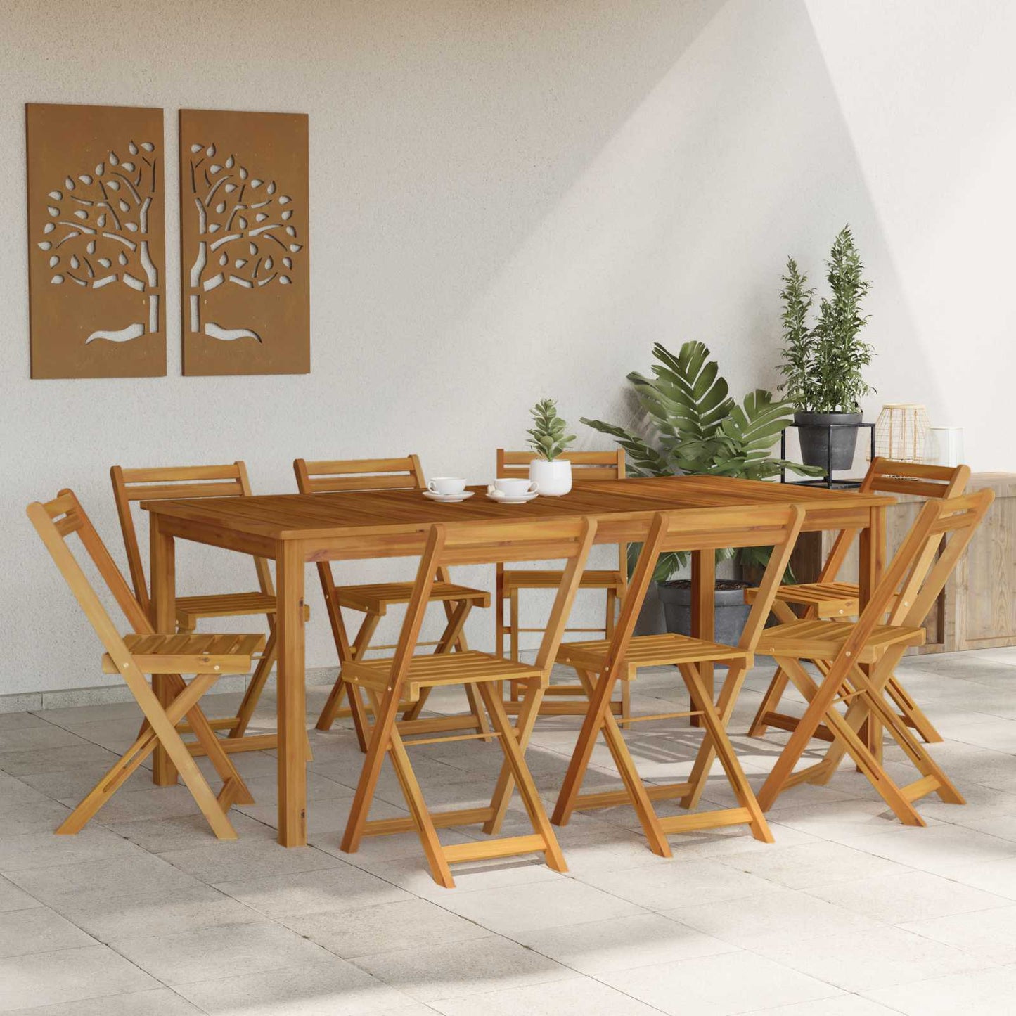 Bistrostoelen voor buiten 8 pcs Naturel 40 x 53 x 80 cm