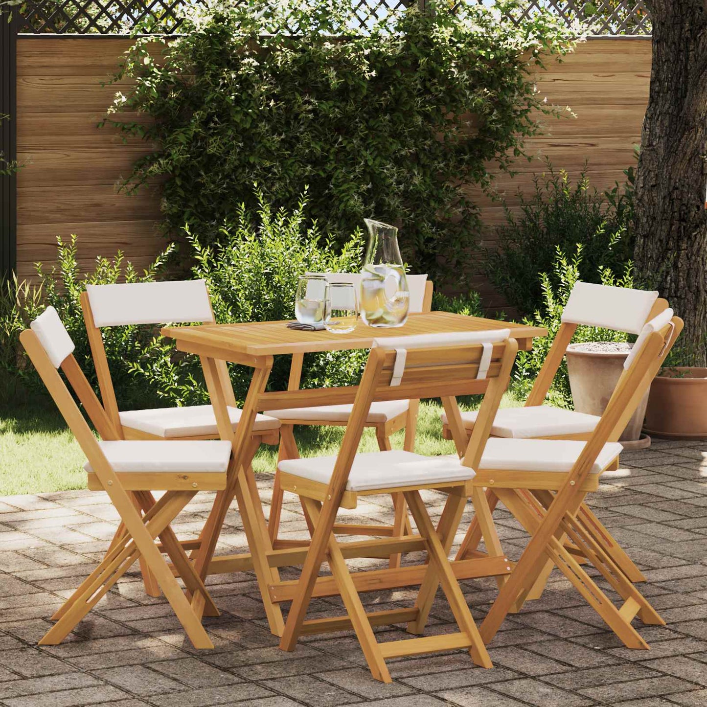 Bistrostoelen voor buiten 6 pcs Crèmewit 40 x 53 x 80 cm