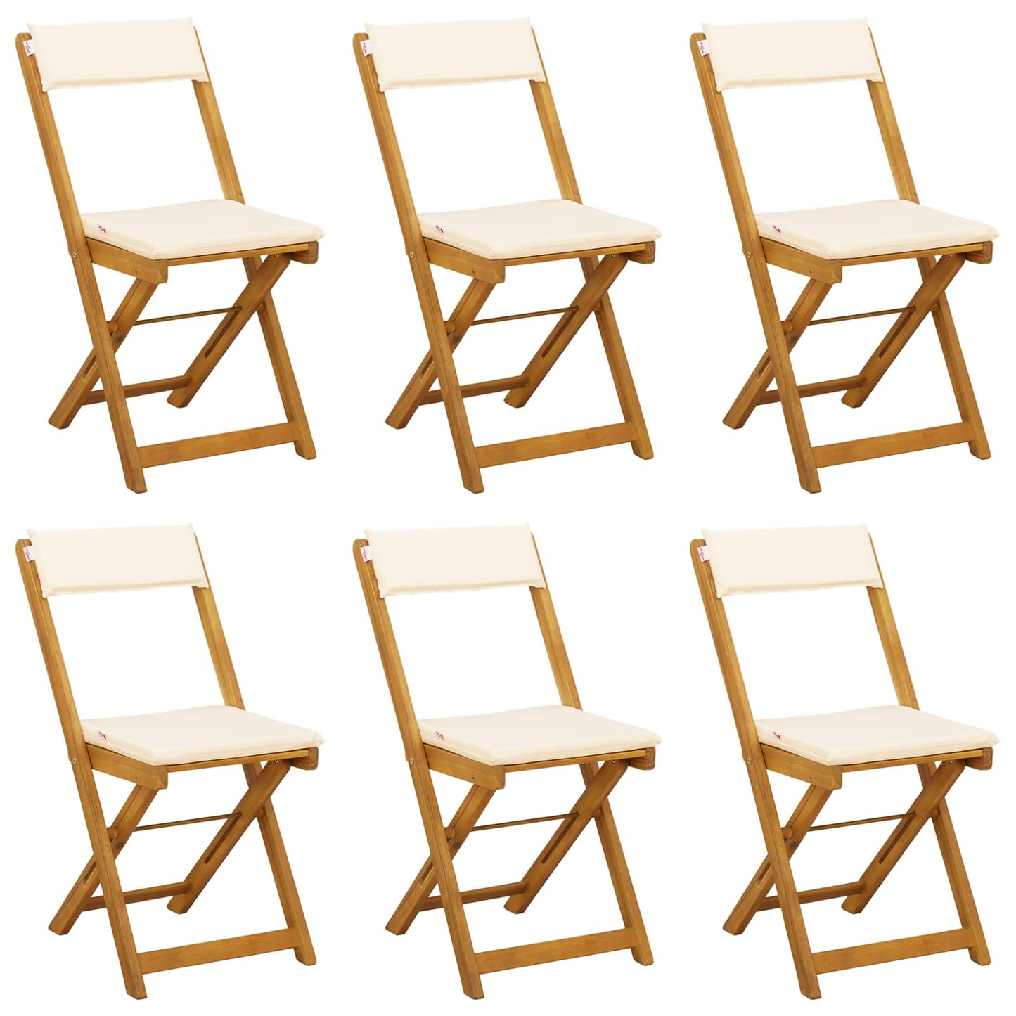 Bistrostoelen voor buiten 6 pcs Crèmewit 40 x 53 x 80 cm