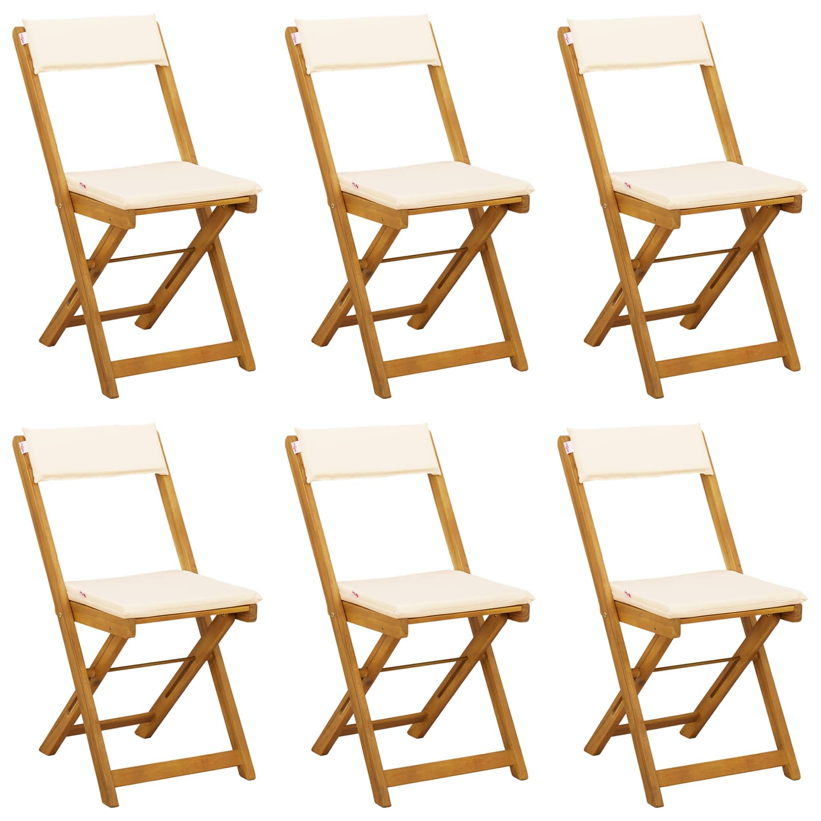 Bistrostoelen voor buiten 6 pcs Crèmewit 40 x 53 x 80 cm