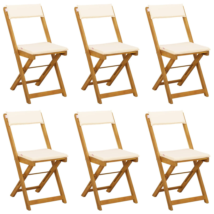Bistrostoelen voor buiten 6 pcs Crèmewit 40 x 53 x 80 cm