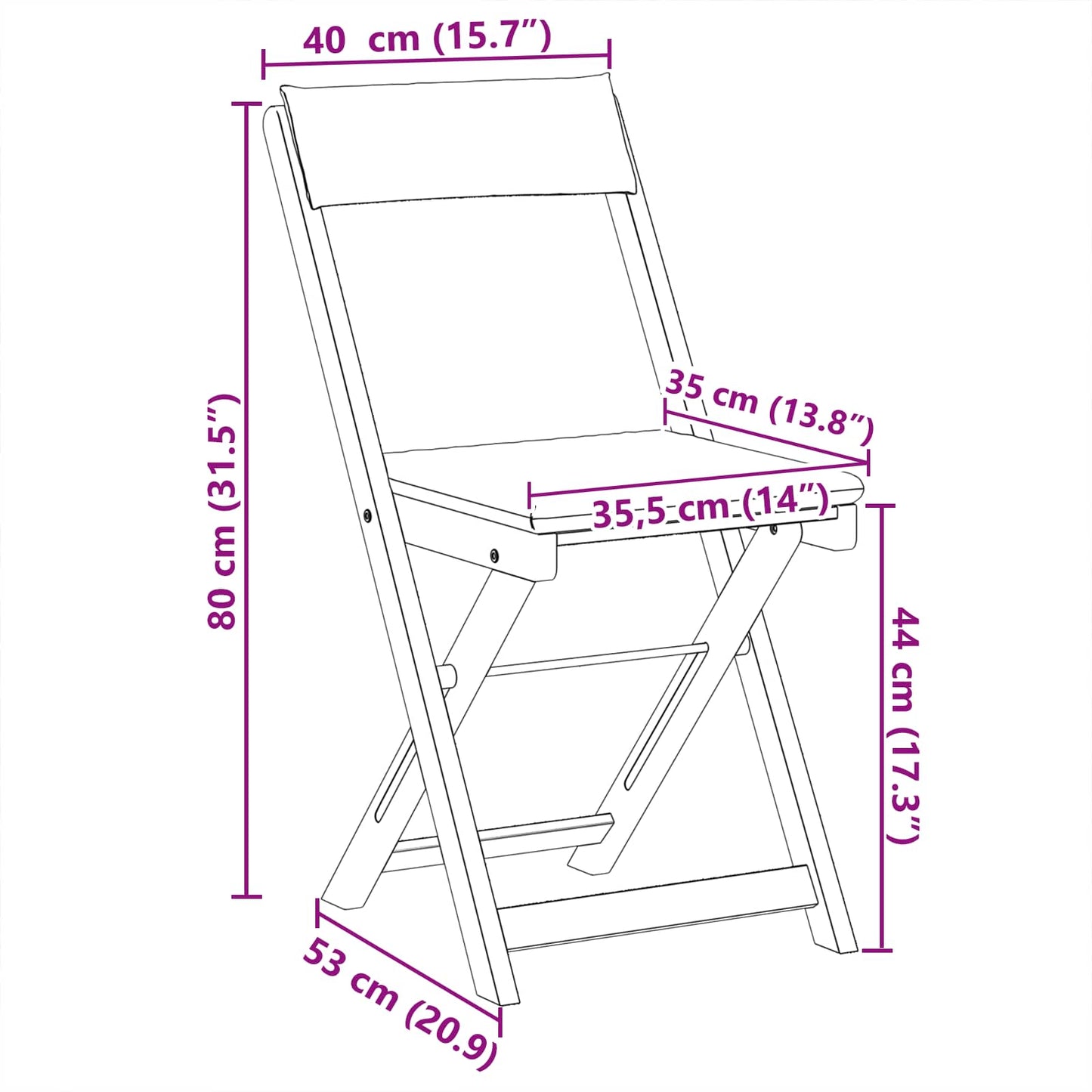 Bistrostoelen voor buiten 6 pcs Crèmewit 40 x 53 x 80 cm