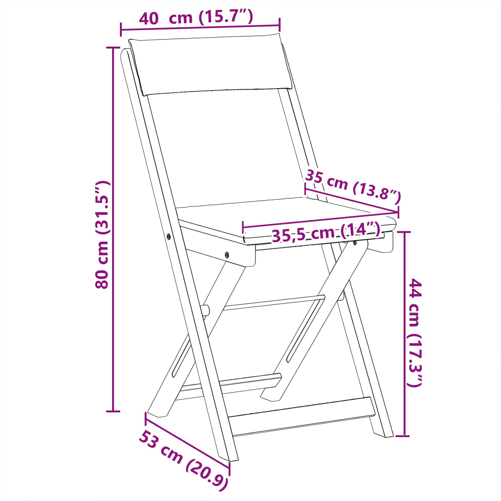 Bistrostoelen voor buiten 6 pcs Crèmewit 40 x 53 x 80 cm