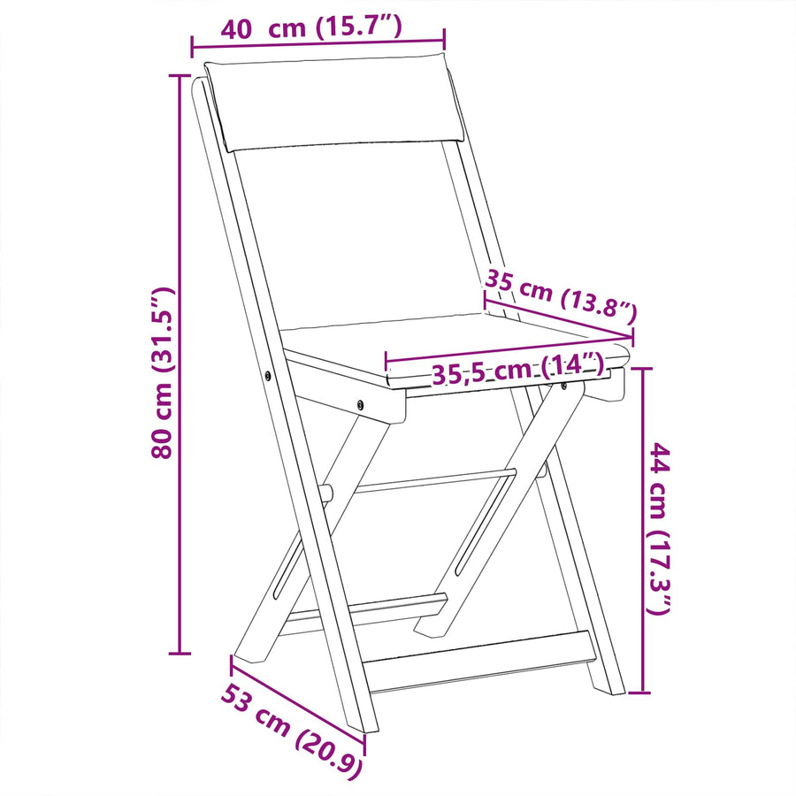 Bistrostoelen voor buiten 6 pcs Crèmewit 40 x 53 x 80 cm