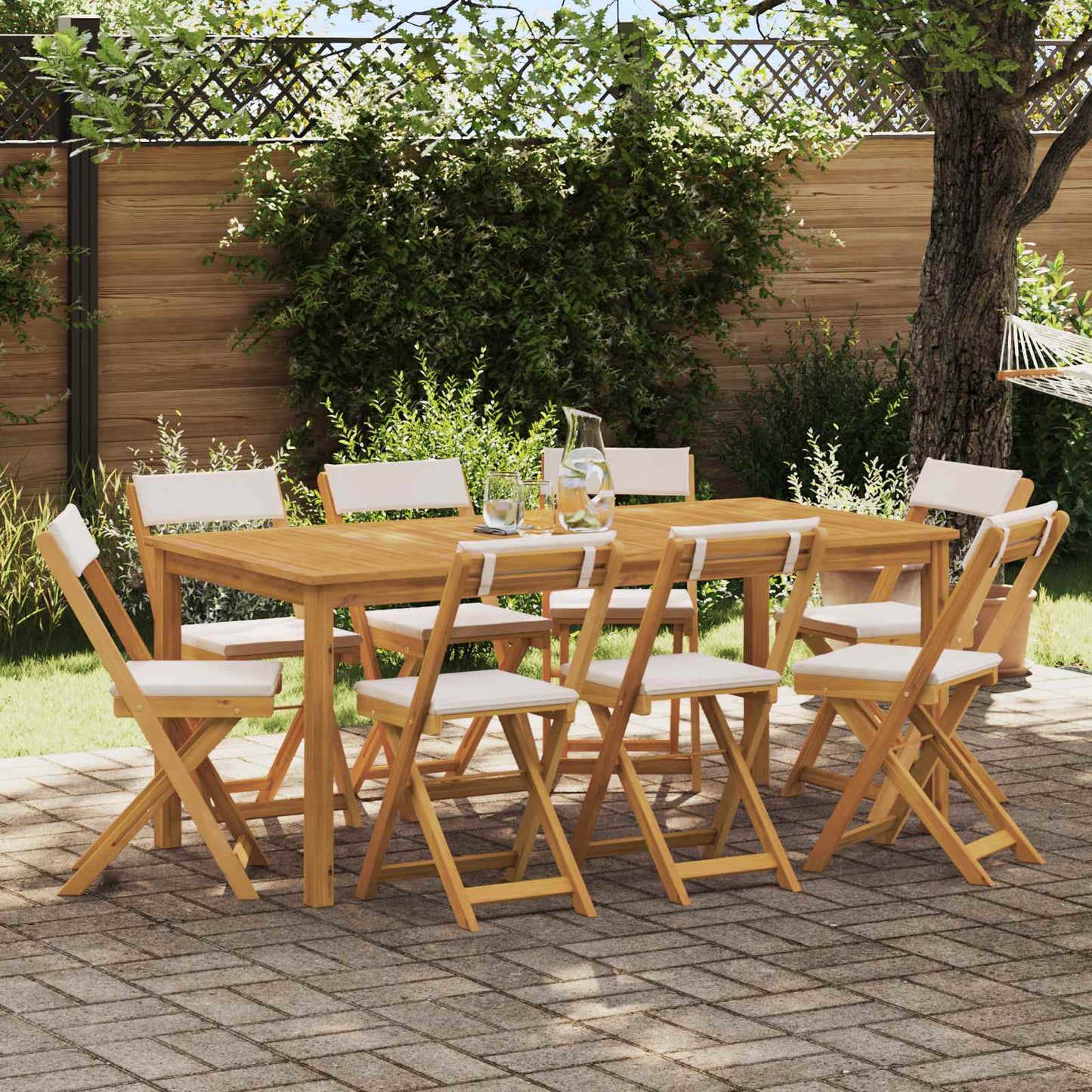 Bistrostoelen voor buiten 8 pcs Crèmewit 40 x 53 x 80 cm