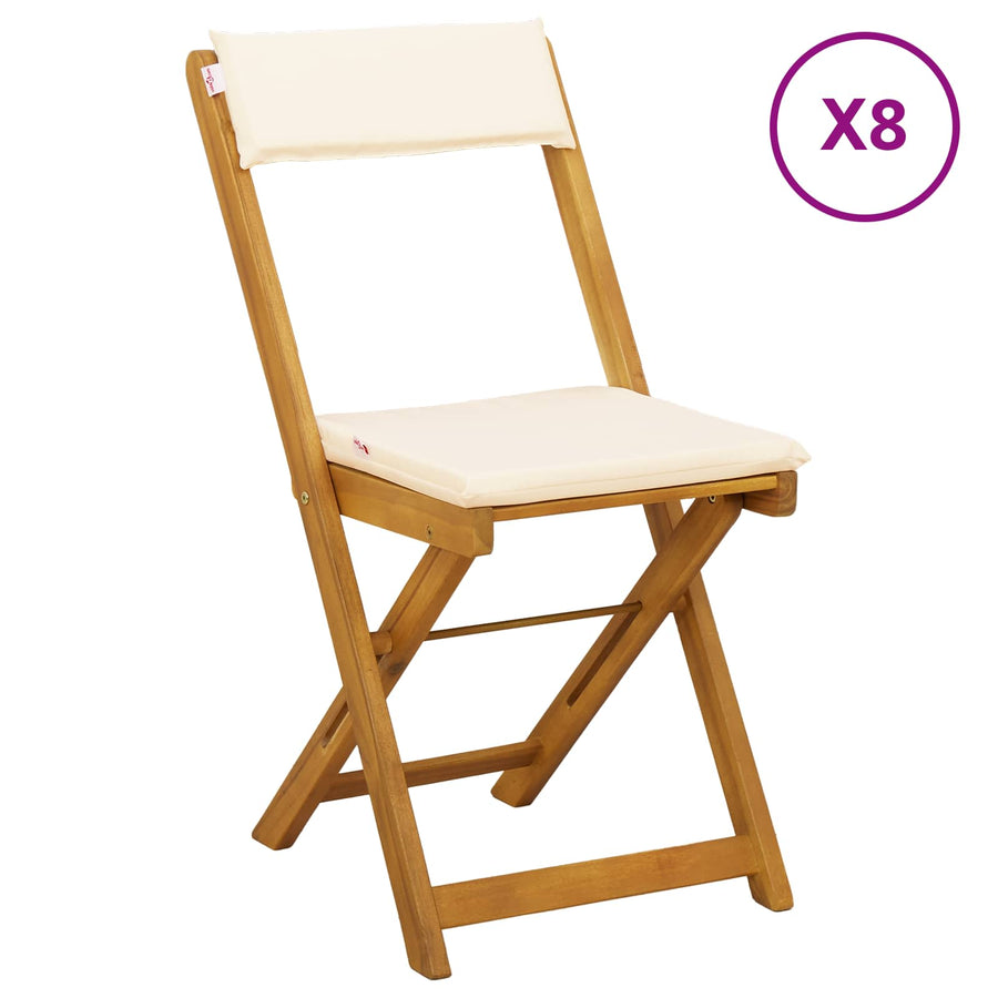 Bistrostoelen voor buiten 8 pcs Crèmewit 40 x 53 x 80 cm