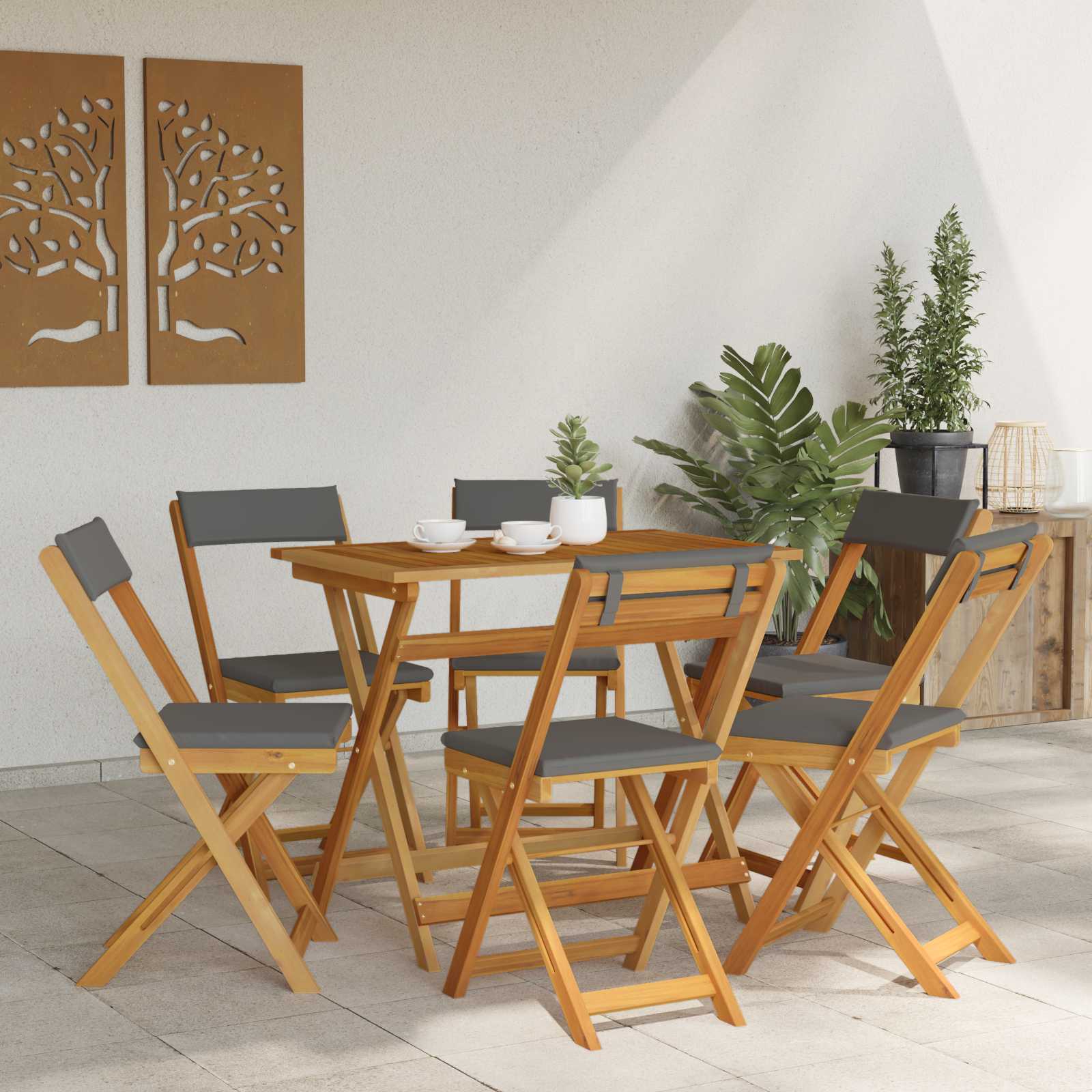 Bistrostoelen voor buiten 6 pcs Donkergrijs 40 x 53 x 80 cm