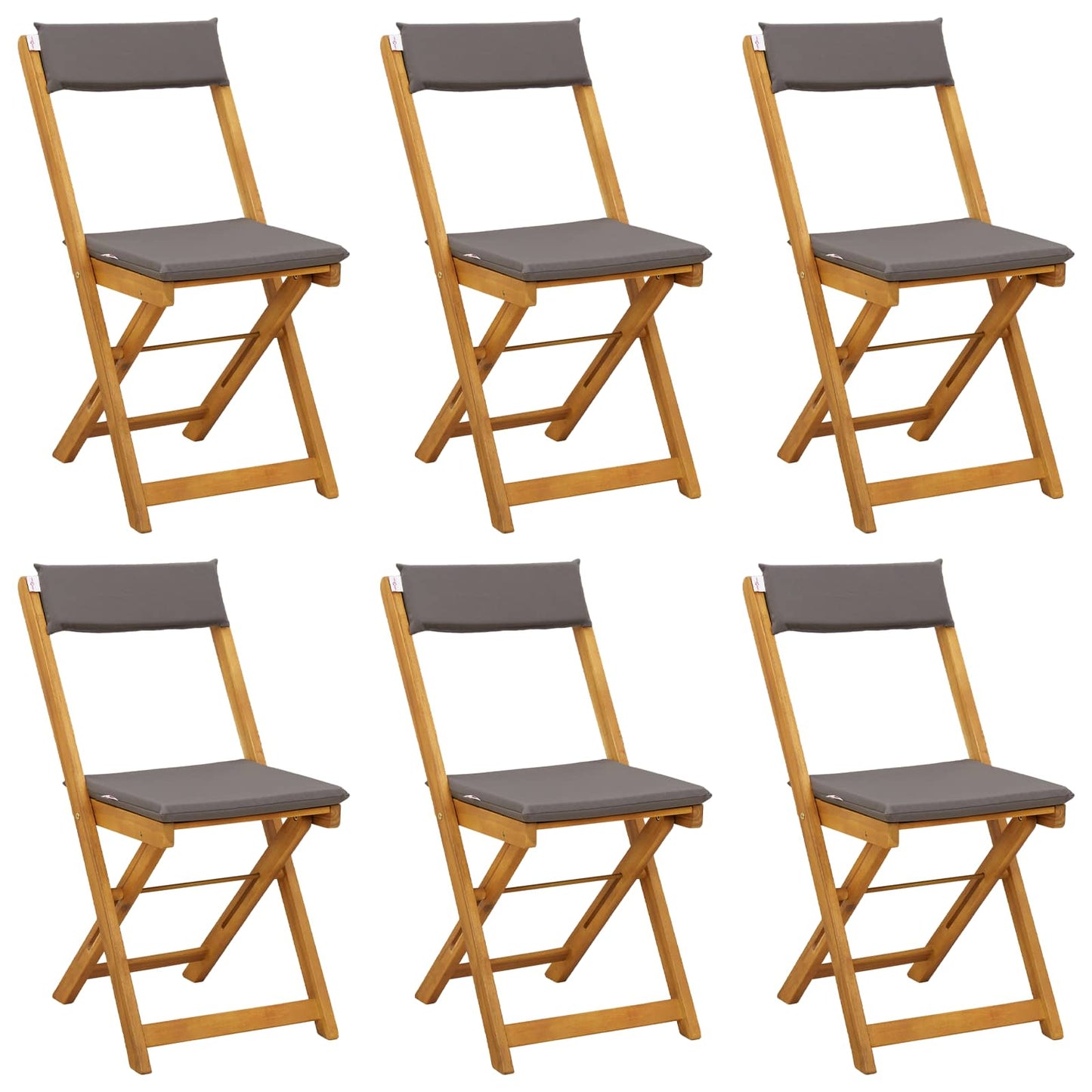 Bistrostoelen voor buiten 6 pcs Donkergrijs 40 x 53 x 80 cm