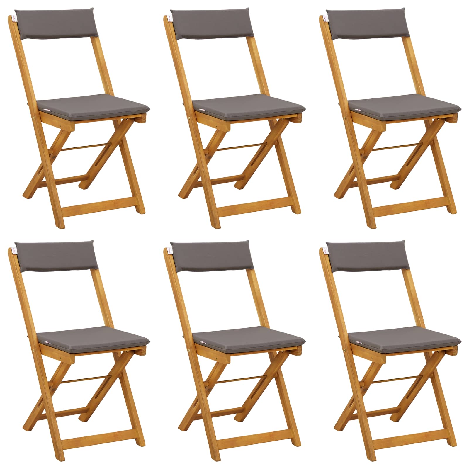 Bistrostoelen voor buiten 6 pcs Donkergrijs 40 x 53 x 80 cm