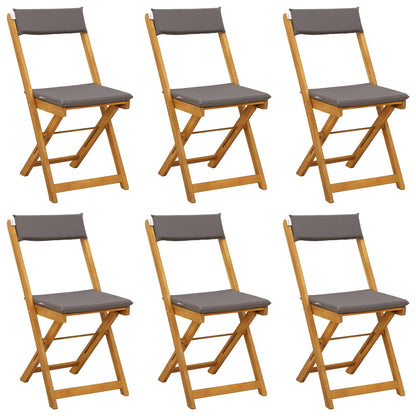 Bistrostoelen voor buiten 6 pcs Donkergrijs 40 x 53 x 80 cm
