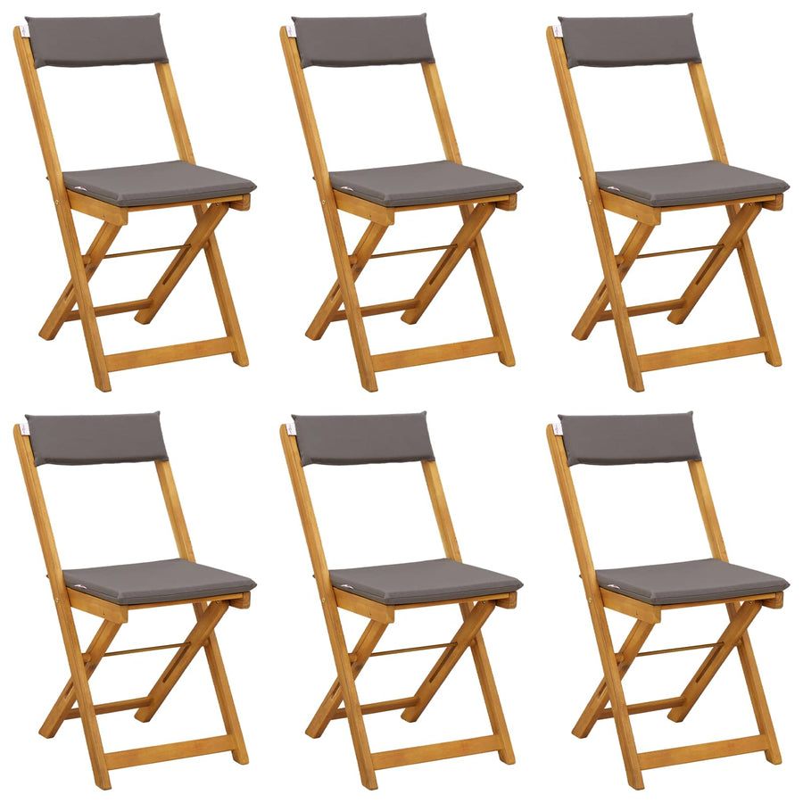 Bistrostoelen voor buiten 6 pcs Donkergrijs 40 x 53 x 80 cm