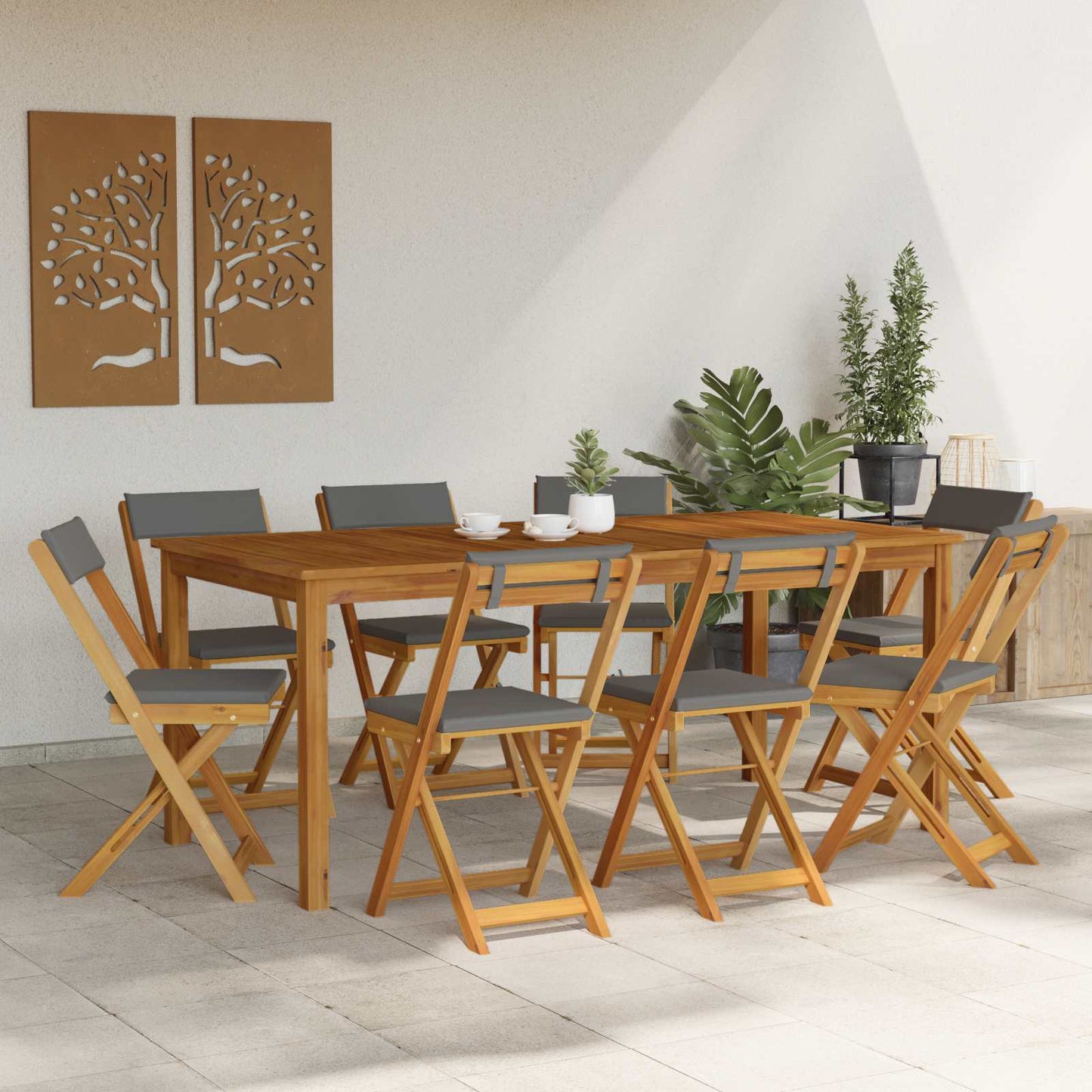 Bistrostoelen voor buiten 8 pcs Donkergrijs 40 x 53 x 80 cm