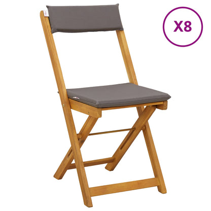 Bistrostoelen voor buiten 8 pcs Donkergrijs 40 x 53 x 80 cm