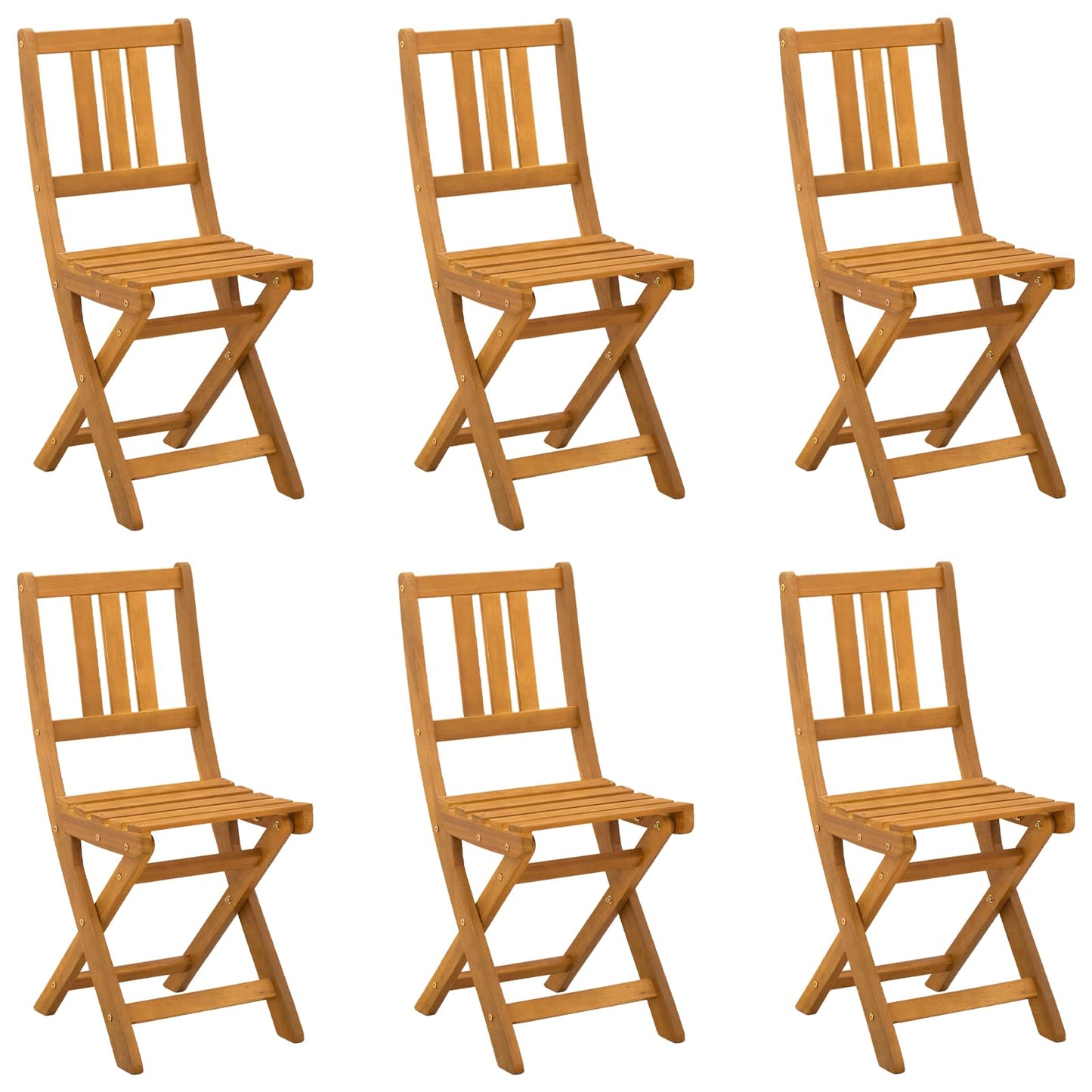 Bistrostoelen voor buiten 6 pcs Naturel Massief Acaciahout