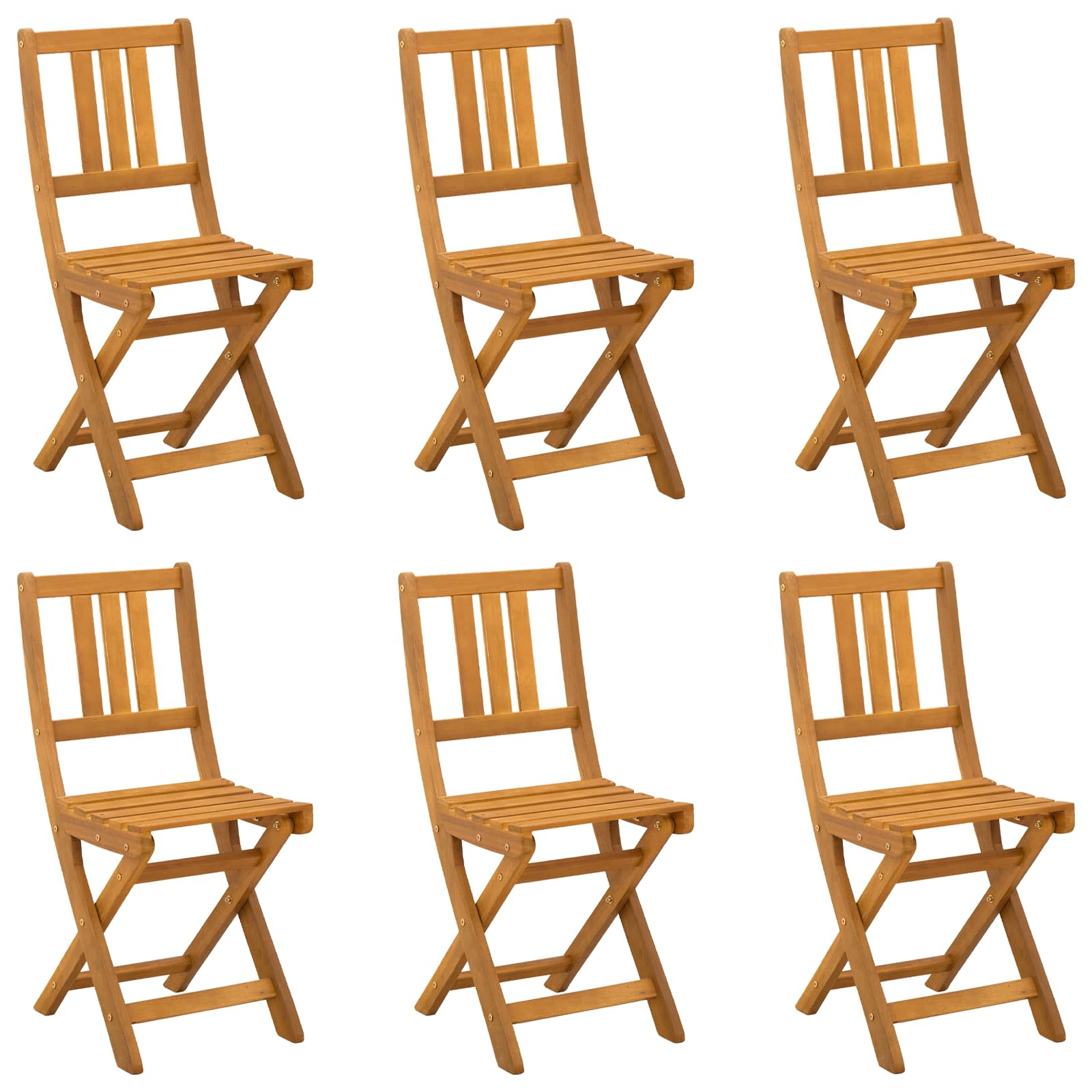 Bistrostoelen voor buiten 6 pcs Naturel Massief Acaciahout