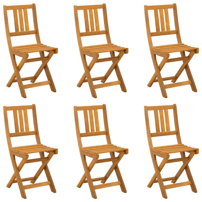 Bistrostoelen voor buiten 6 pcs Naturel Massief Acaciahout