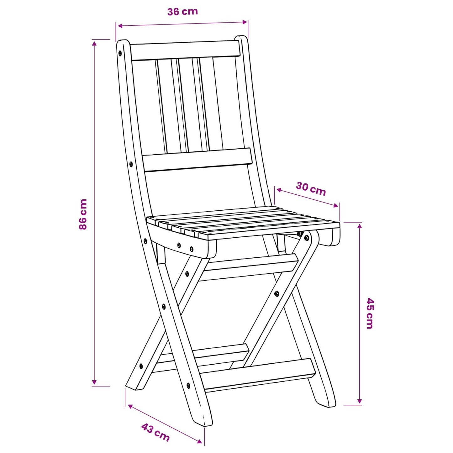 Bistrostoelen voor buiten 6 pcs Naturel Massief Acaciahout