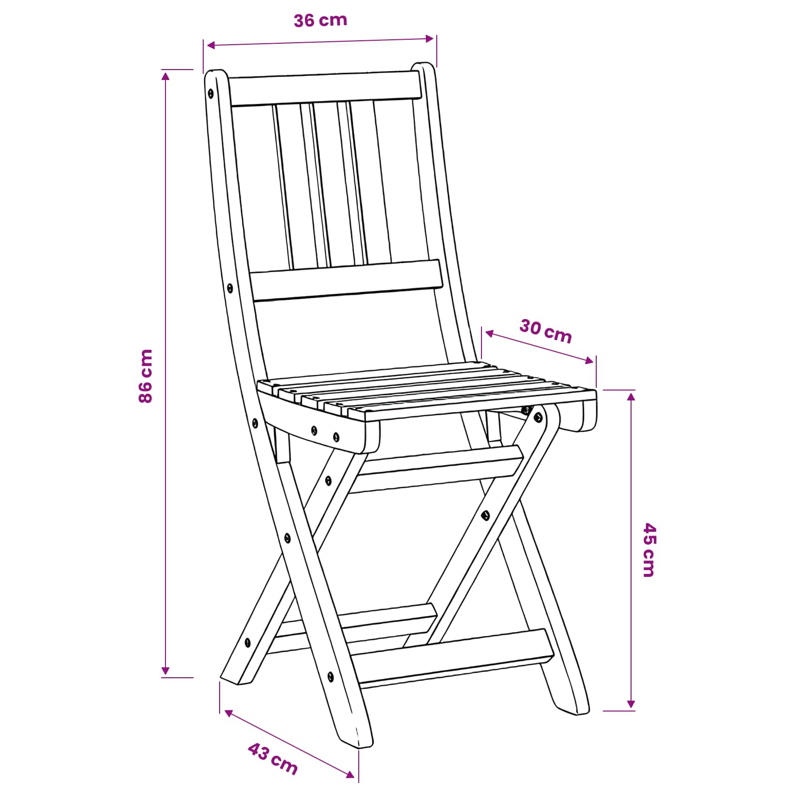 Bistrostoelen voor buiten 6 pcs Naturel Massief Acaciahout