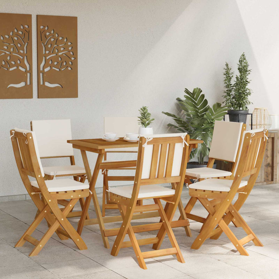 Bistrostoelen voor buiten 6 pcs Crèmewit 38 x 46 x 85 cm