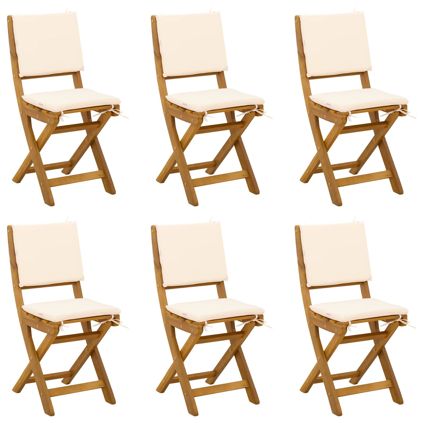 Bistrostoelen voor buiten 6 pcs Crèmewit 38 x 46 x 85 cm
