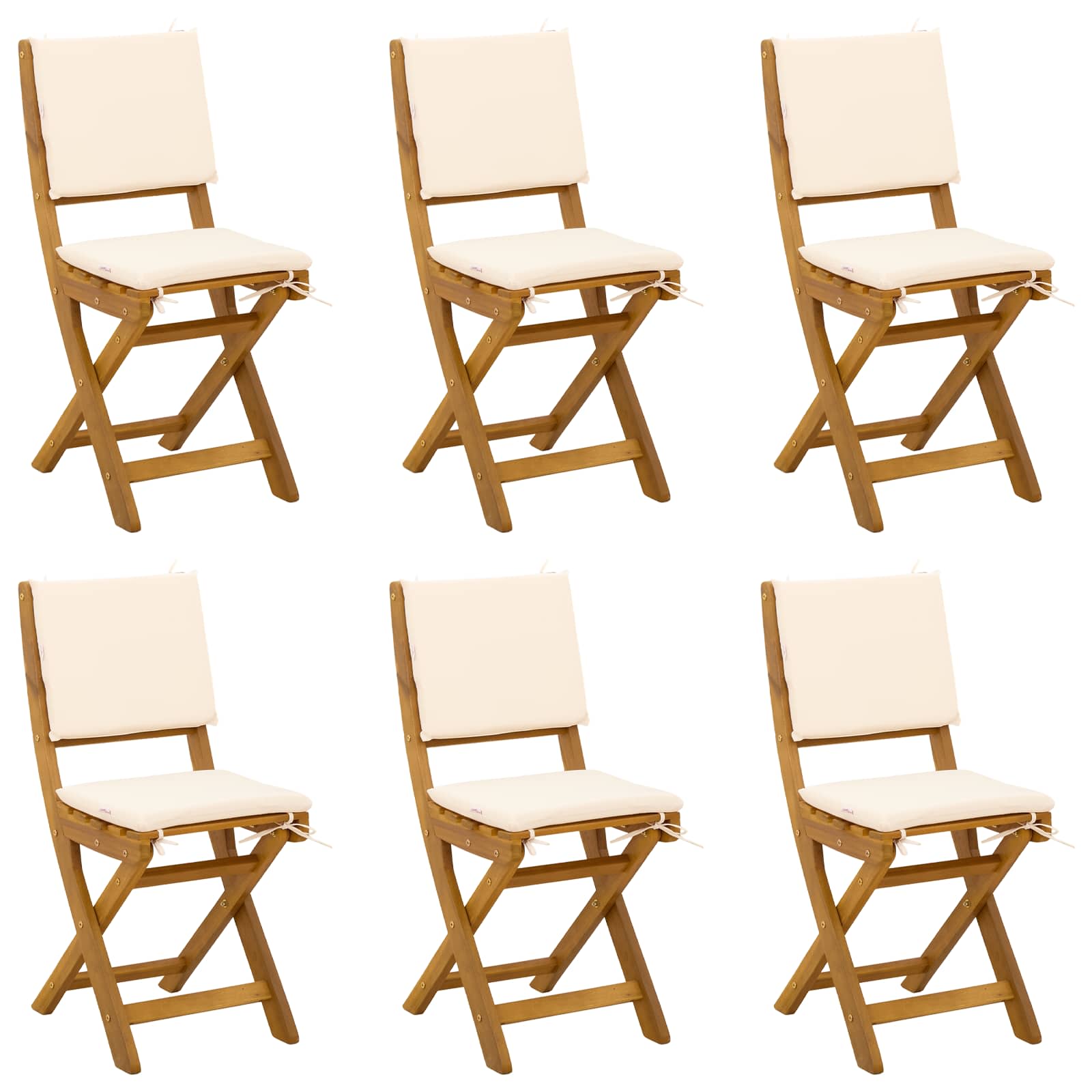Bistrostoelen voor buiten 6 pcs Crèmewit 38 x 46 x 85 cm