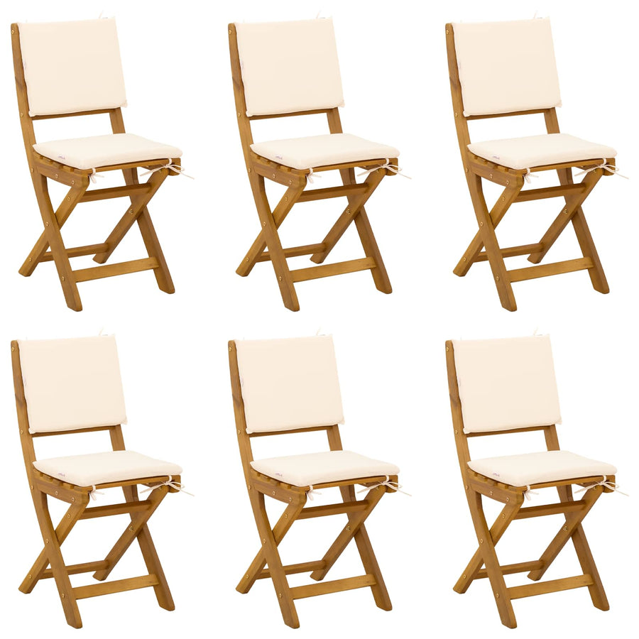 Bistrostoelen voor buiten 6 pcs Crèmewit 38 x 46 x 85 cm