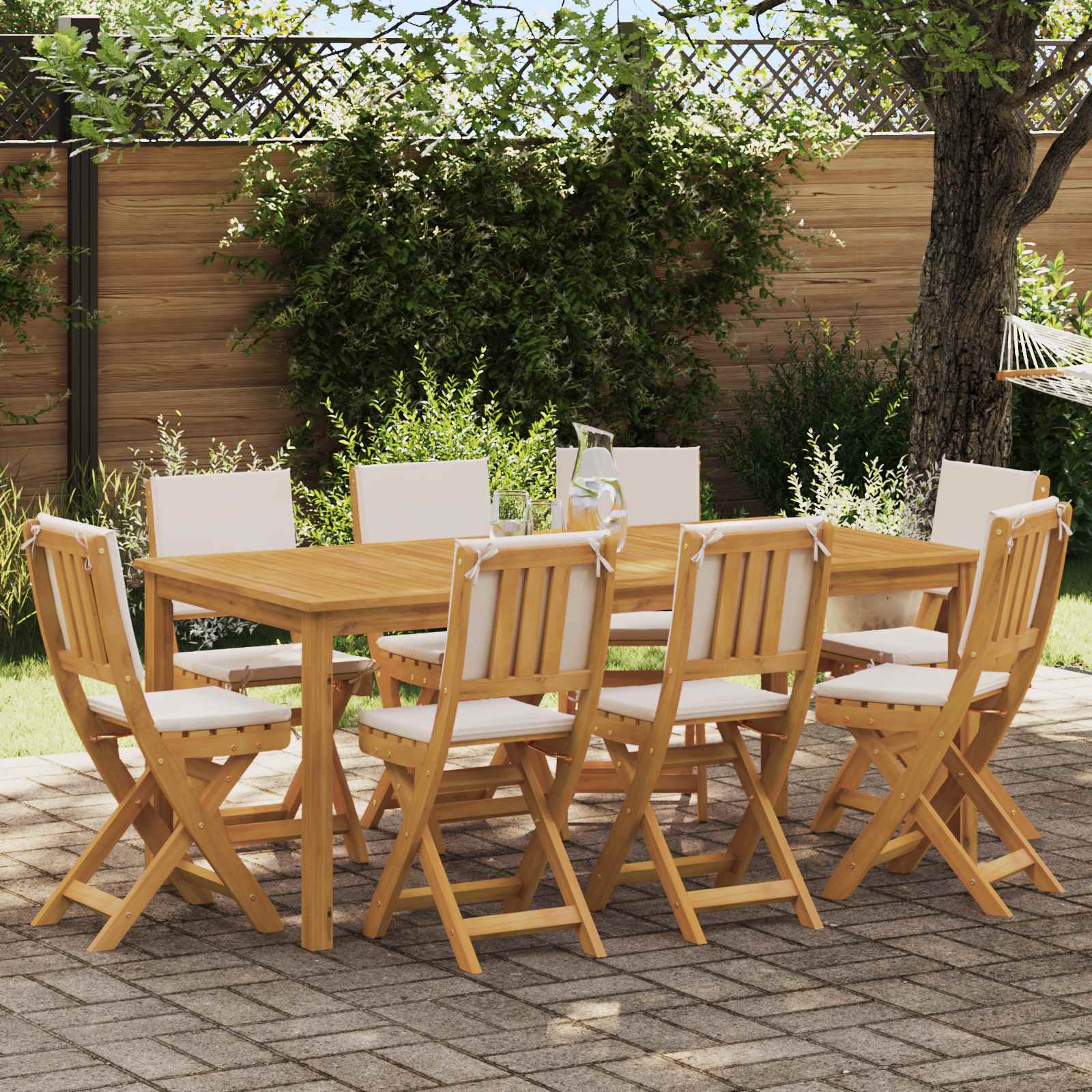 Bistrostoelen voor buiten 8 pcs Crèmewit 38 x 46 x 85 cm