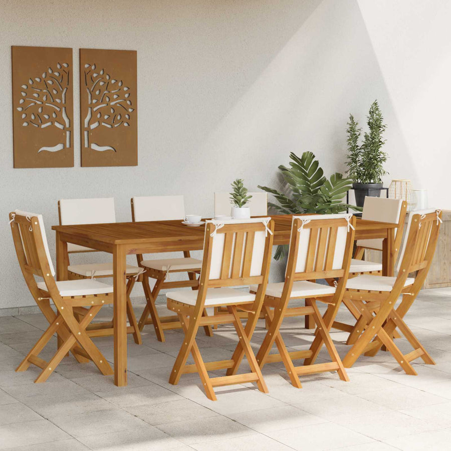 Bistrostoelen voor buiten 8 pcs Crèmewit 38 x 46 x 85 cm