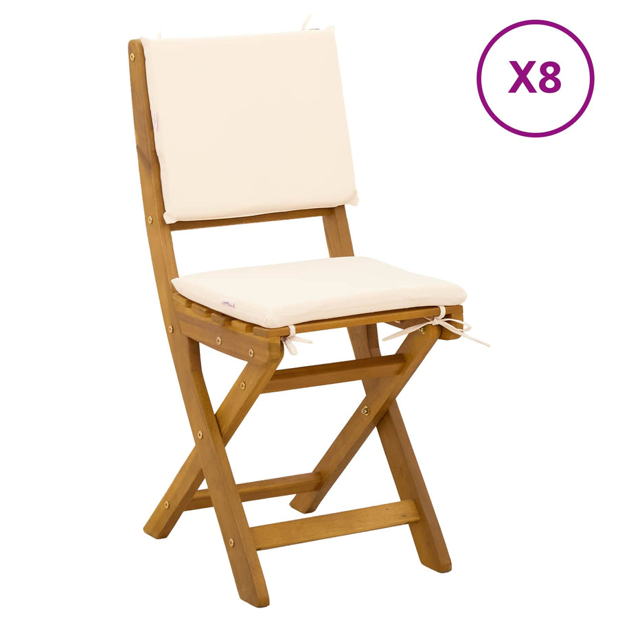 Bistrostoelen voor buiten 8 pcs Crèmewit 38 x 46 x 85 cm