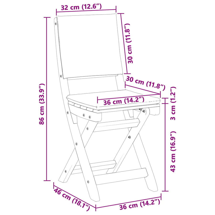 Bistrostoelen voor buiten 8 pcs Crèmewit 38 x 46 x 85 cm