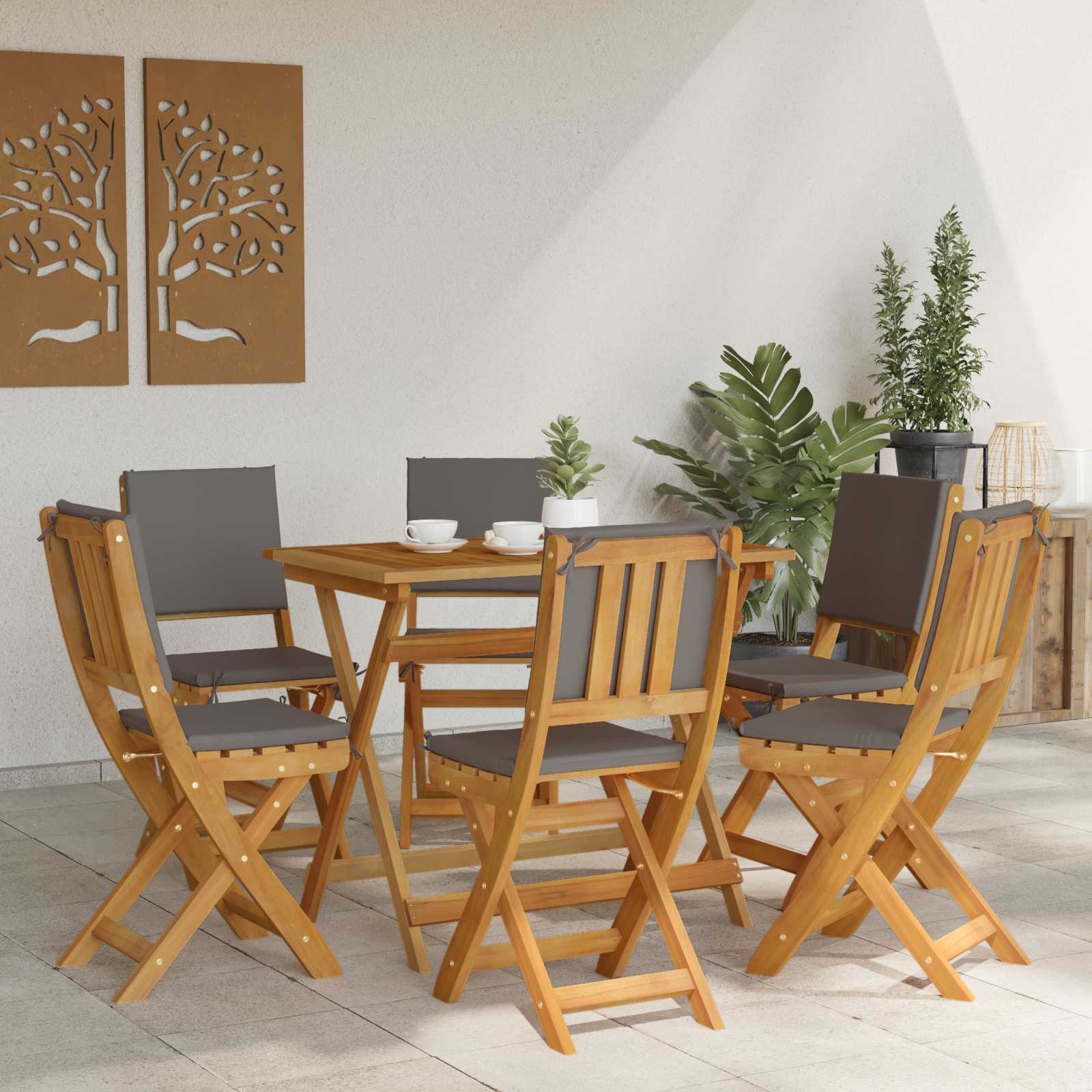 Bistrostoelen voor buiten 6 pcs Donkergrijs 38 x 46 x 85 cm