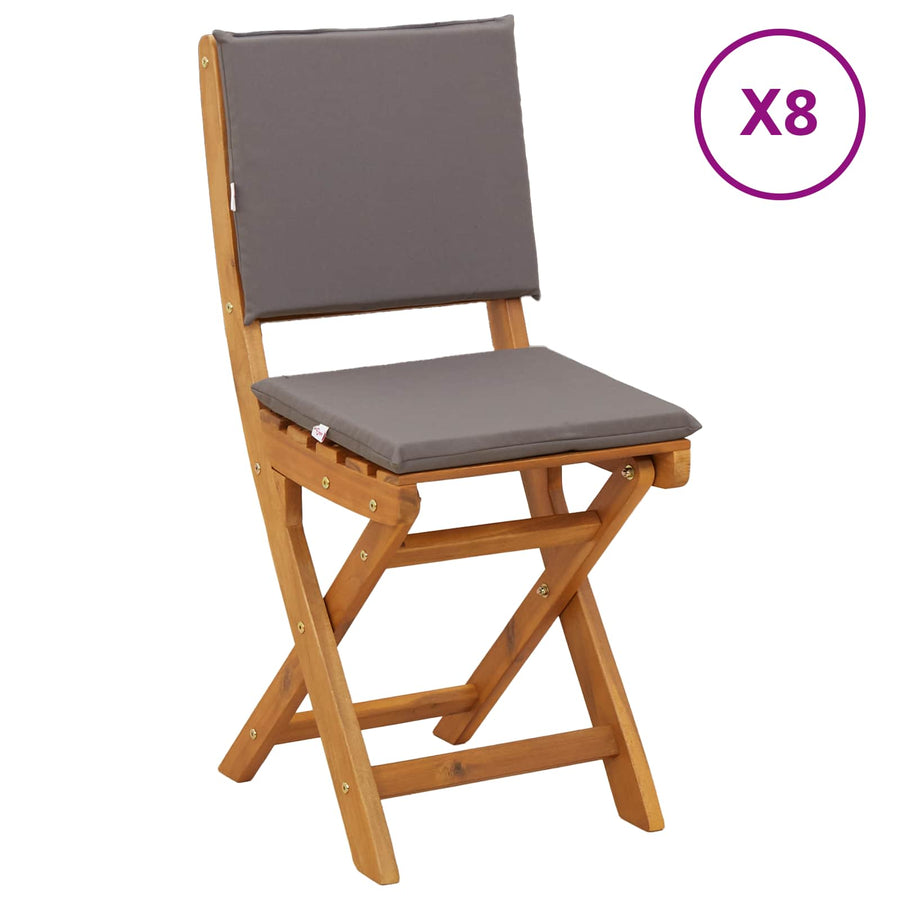Bistrostoelen voor buiten 8 pcs Donkergrijs 38 x 46 x 85 cm