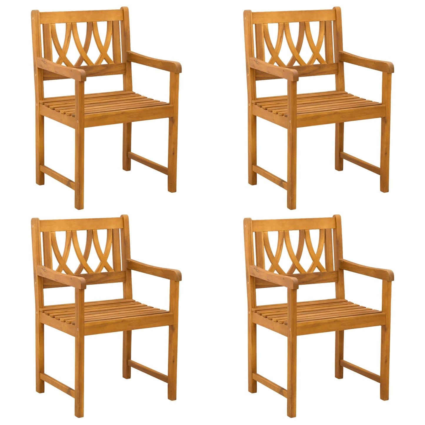 Tuinbank 4 pcs Naturel 56 x 55,5 x 90 cm Massief Acaciahout
