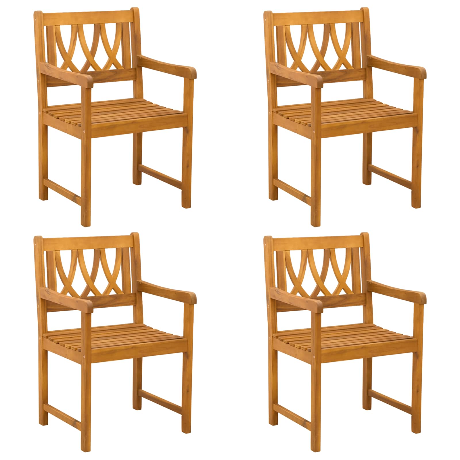 Tuinbank 4 pcs Naturel 56 x 55,5 x 90 cm Massief Acaciahout