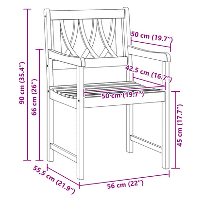 Tuinbank 4 pcs Naturel 56 x 55,5 x 90 cm Massief Acaciahout