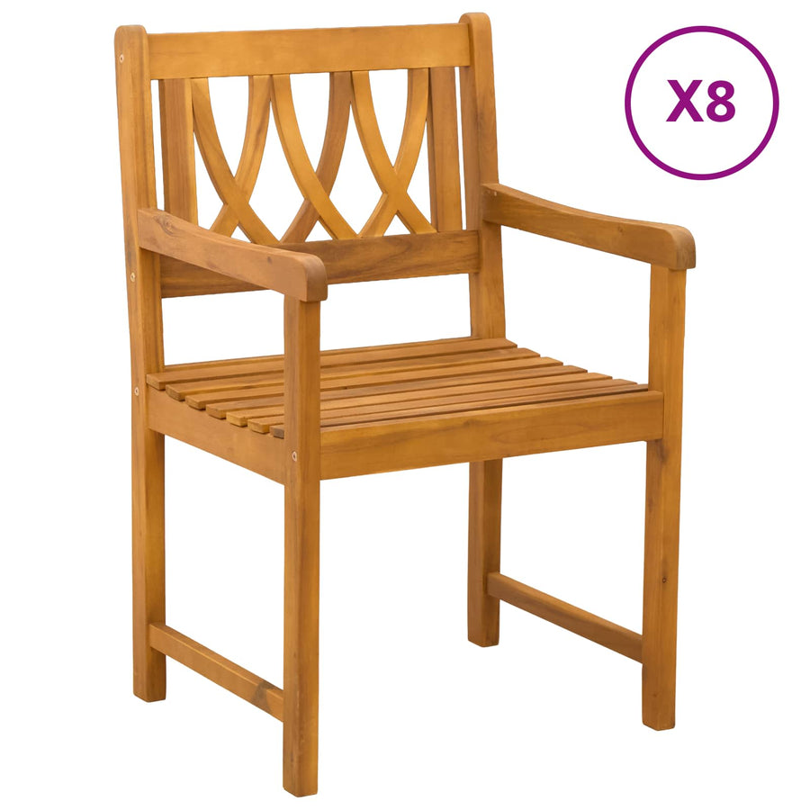 Tuinbank 8 pcs Naturel 56 x 55,5 x 90 cm Massief Acaciahout