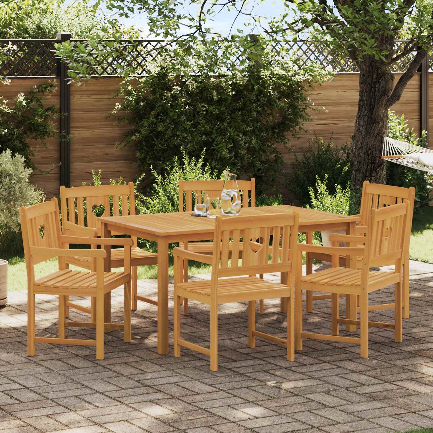 Tuinbank 6 pcs Naturel 56 x 55,5 x 90 cm Massief Acaciahout