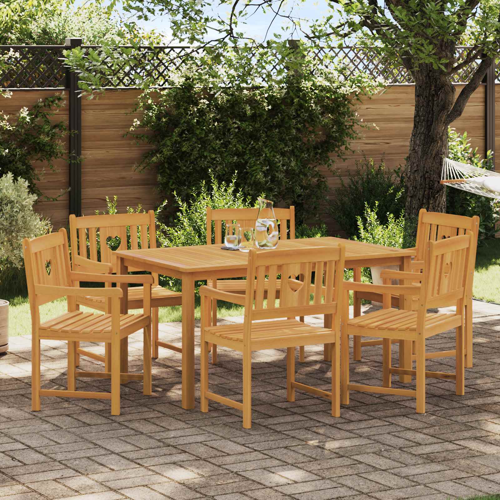 Tuinbank 6 pcs Naturel 56 x 55,5 x 90 cm Massief Acaciahout