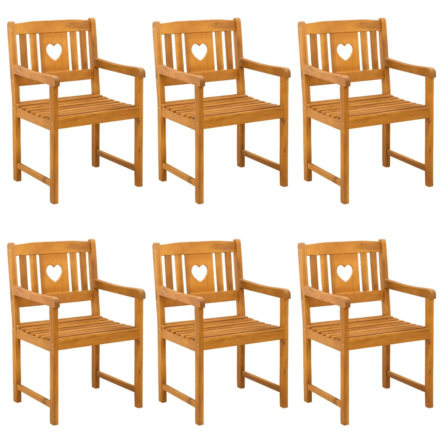 Tuinbank 6 pcs Naturel 56 x 55,5 x 90 cm Massief Acaciahout