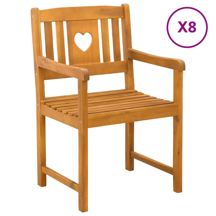 Tuinbank 8 pcs Naturel 56 x 55,5 x 90 cm Massief Acaciahout