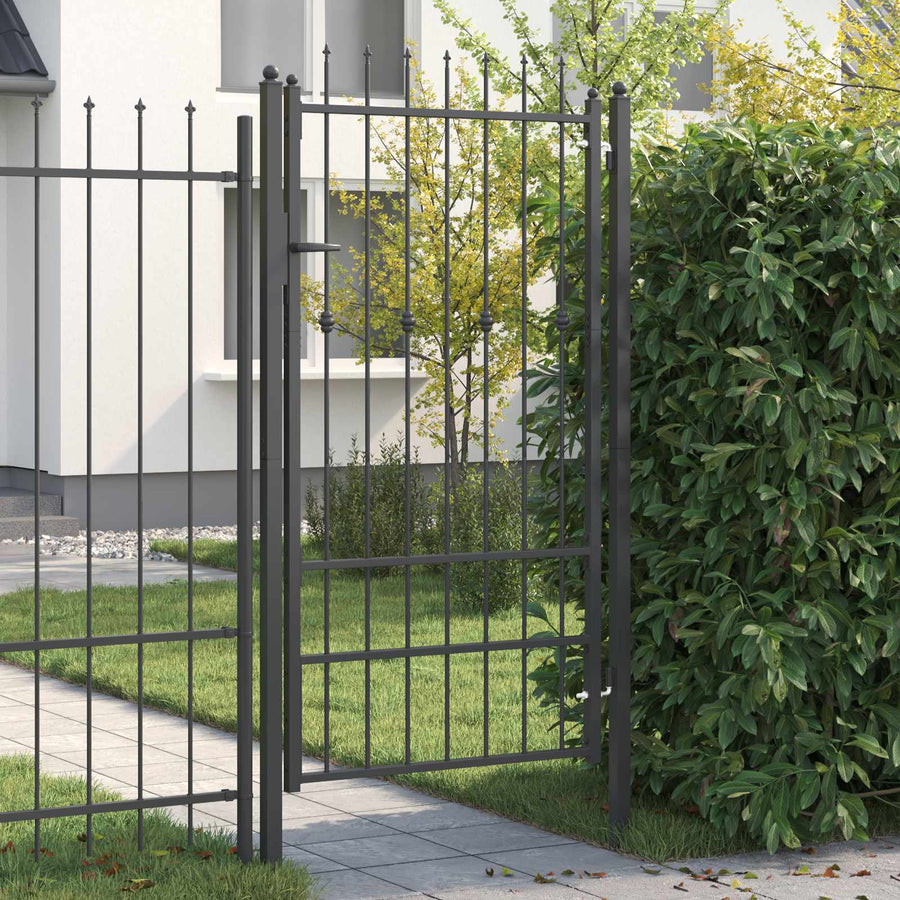 Hekpoort met slot Asten Zwart 175 x 88 cm Staal