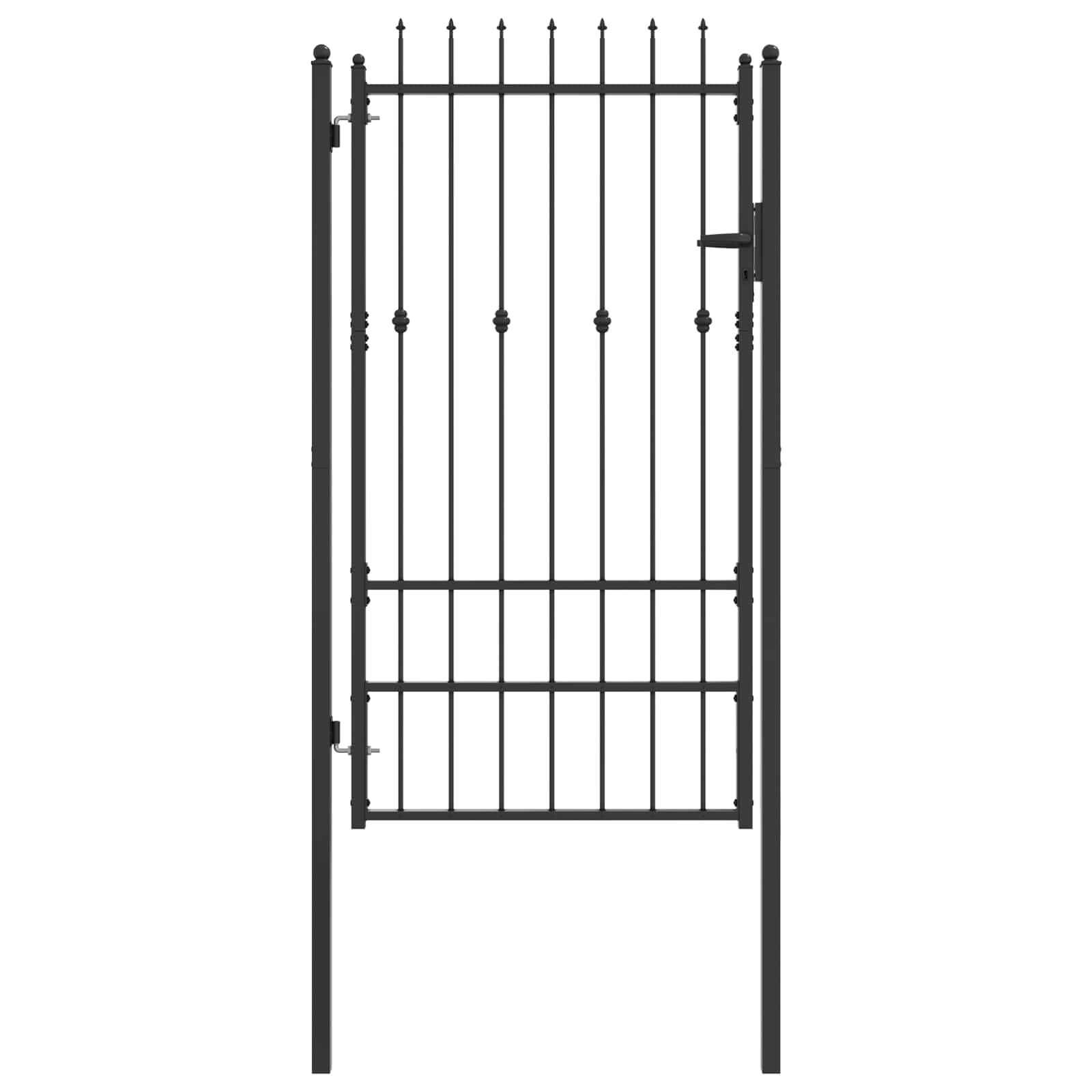 Hekpoort met slot Asten Zwart 175 x 88 cm Staal