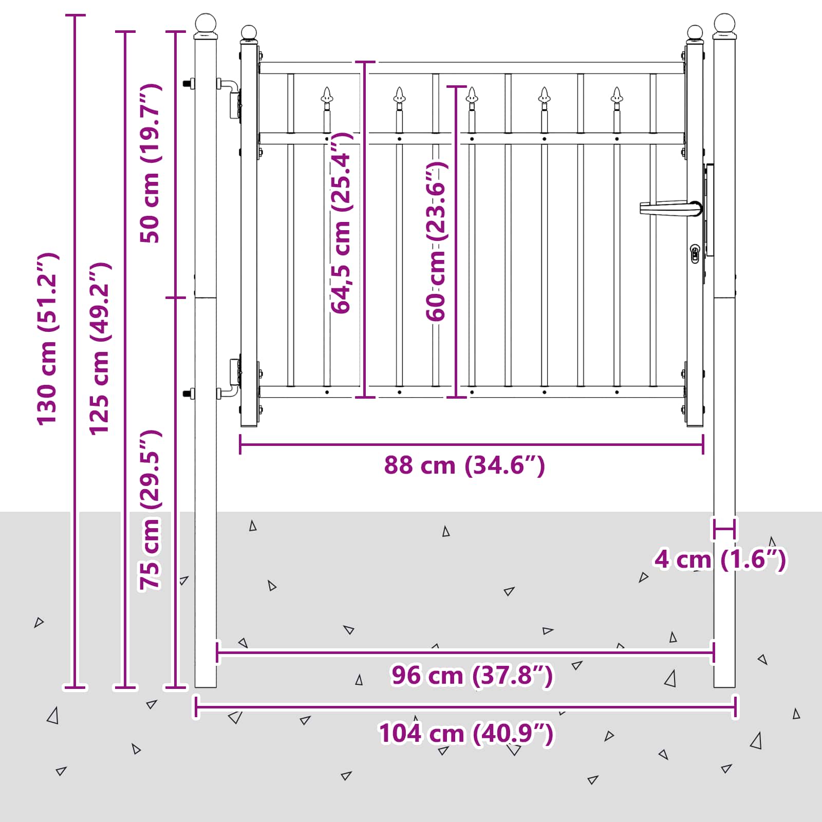 Hekpoort HORST 100 x 75 cm Metaal Zwart Vergrendelbaar