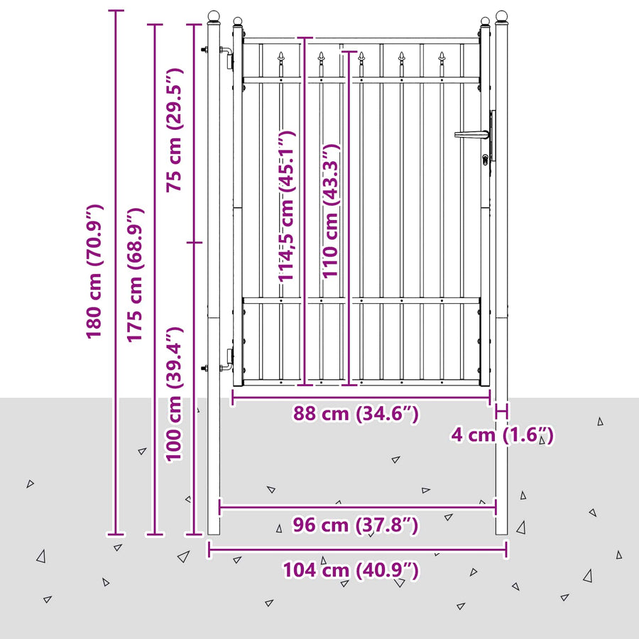 Hekpoort HORST 100 x 125 cm Metaal Zwart Vergrendelbaar
