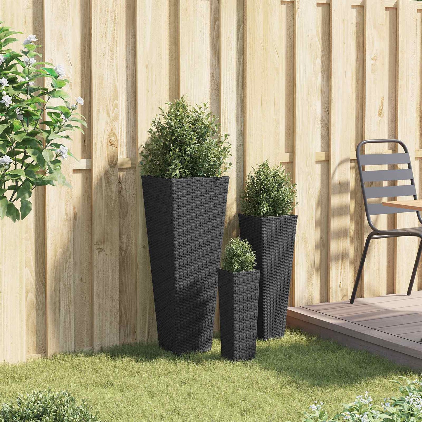 Tuinset 3 pcs Zwart Metaal