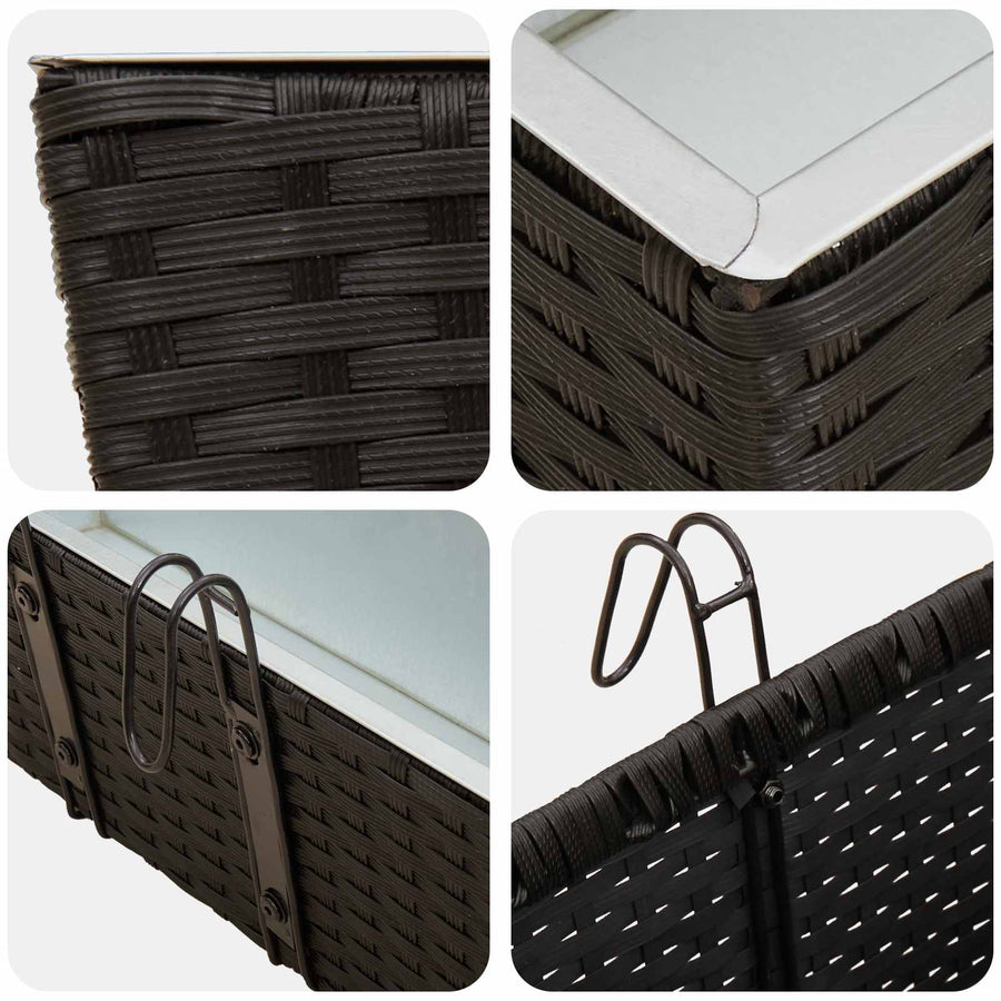 Reling 2 pcs Zwart 50 x 17 x 17 cm Metaal