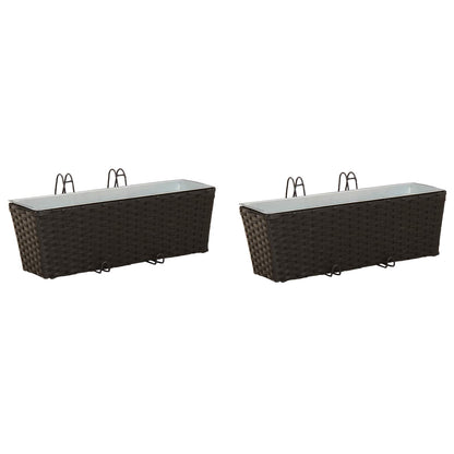 Reling 2 pcs Zwart 50 x 17 x 17 cm Metaal