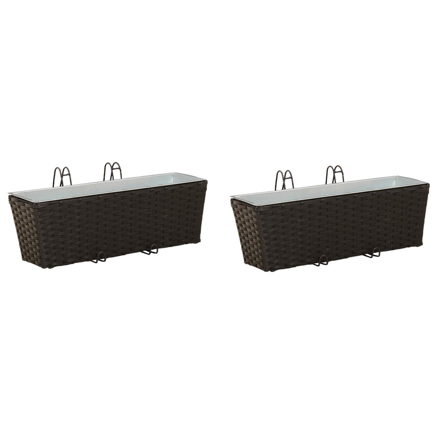 Reling 2 pcs Zwart 50 x 17 x 17 cm Metaal