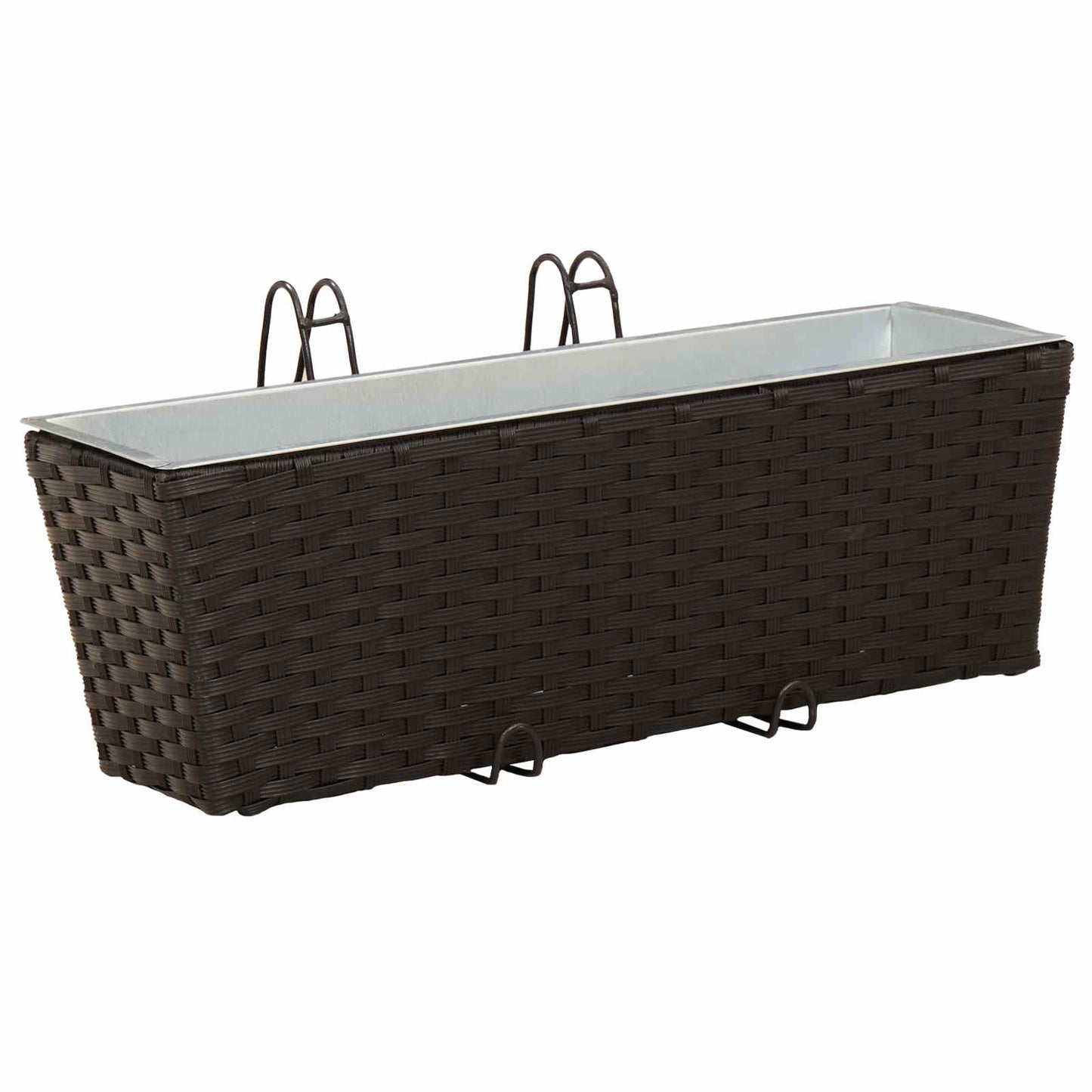Reling 2 pcs Zwart 50 x 17 x 17 cm Metaal