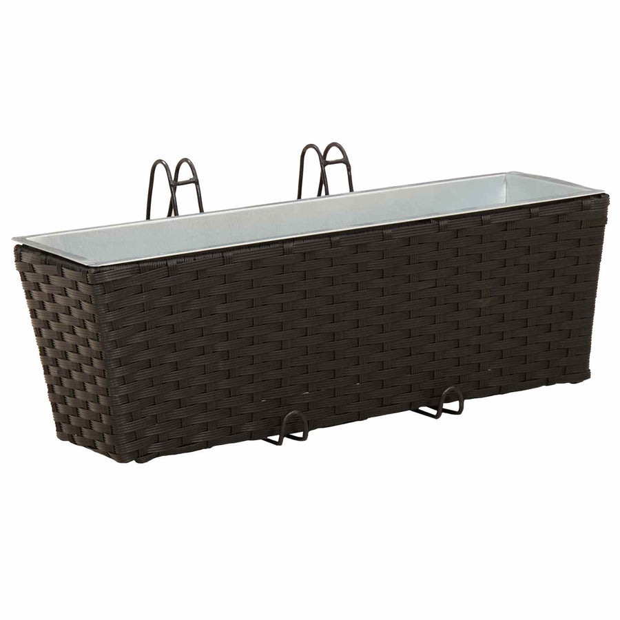 Reling 2 pcs Zwart 50 x 17 x 17 cm Metaal